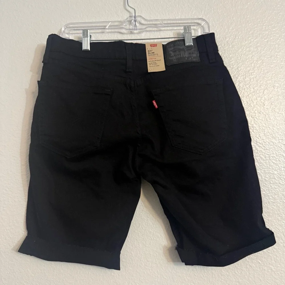NWT Levis 511 Slim Shorts Black Stretch Denim WaterLess 36555-0295 Men's Size 31